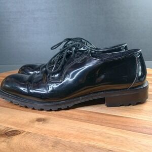 Vintage Joan & David Black Patent Leather Oxford Shoes Handmade In Italy Sz‎ 11